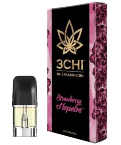 3CHI | Delta-8 THC Vape Pod - Strawberry Napalm | 2g Disposable Vape Pod