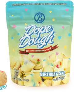 Baked Bags | Dope Dough - Birthday Cake Edibles | D9 THC Cookie Dough Bites | 5mg - 40ct