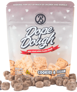 Baked Bags | Dope Dough - Cookies & Cream Edibles | D9 THC Cookie Dough Bites | 5mg - 40ct