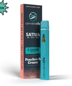 Cannabis Life | Peaches N’ Cream THC Vape Pen | 3g Hybrid - Delta 8 THC Disposable Vape