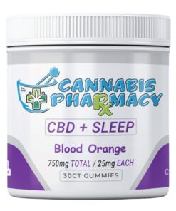 Cannabis Pharmacy CBD Sleep Gummies | 10mg CBD + 10mg CBN + 5mg Melatonin - Blood Orange - 30ct