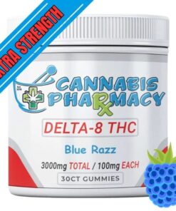 Cannabis Pharmacy Delta-8 THC Gummies | 100mg - Blue Raspberry - 30ct
