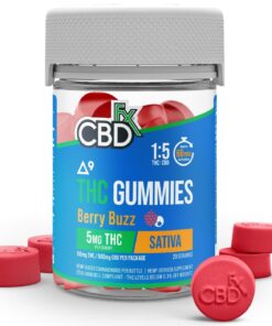 CBDfx | Delta-9 THC Gummies - Berry Buzz | 5mg THC + 25mg CBD - 20ct