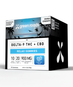 Green Roads | Delta-9 THC Gummies Electric Blue | 10mg THC + 20mg CBD – 30ct