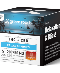 Green Roads | Delta-9 THC Gummies Raspberry Haze | 5mg THC + 20mg CBD - 30ct