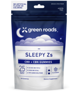 Green Roads | Sleepy Z's Sleep Gummies On The Go | 25mg-10 Count