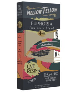 Mellow Fellow | THC Vape Pen - Chemdawg | Euphoria Live Resin Blend Disposable Vape | 4g - Hybrid
