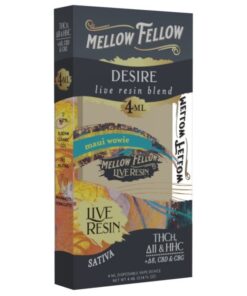Mellow Fellow | THC Vape Pen - Live Resin Maui Wowie | Desire Live Resin Blend Disposable Vape | 4g - Sativa