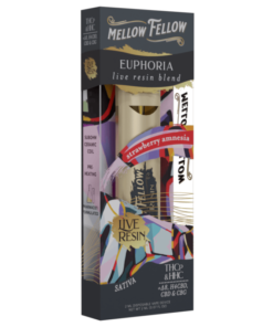 Mellow Fellow | THC Vape Pen - Strawberry Amnesia | Euphoria Live Resin Blend Disposable Vape | 2g - Sativa