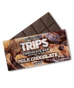 sporesMD | Trips Chocolate Milk Magic Mushroom Chocolate Bar | 12 squares per bar