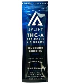 Uplift | THCA Pre Rolls - Blueberry Cookies | 1.5g - Hybrid Liquid Diamonds Pre Roll - 3 Pack