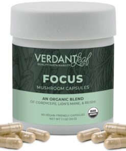 Verdant Leaf | Focus Mushrooms - 60ct Capsules | Mushroom Capsules