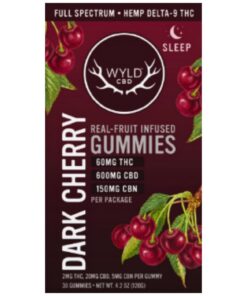 WYLD | Dark Cherry Sleep Gummies | 2mg Delta-9 THC + 20mg CBD + 5mg CBN | - 30 Count